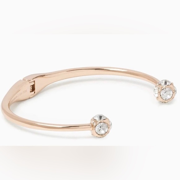 Kate Spade Lady Marmalade Rose Gold CZ Hinged Cuff Bracelet W/ Pouch - Picture 1 of 5
